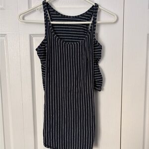 Lululemon Vita Racer Tank Navy and White Striped Cross Back